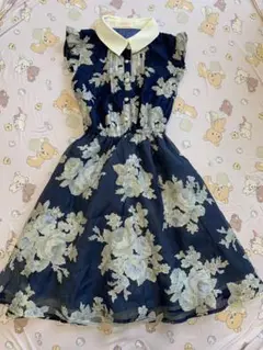 LIZ LISA♡花柄ノースリーブワンピース ネイビー
