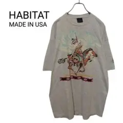 【HABITAT】90s USA製 ネイティブアメリカン Tシャツ A-3601