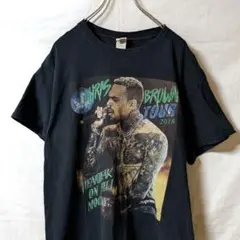 ChrisBrownクリスブラウンアーティストTシャツラップT e423