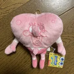 スポンジボブ　ぬいぐるみ　ハート　マスコットチャーム　キーホルダー