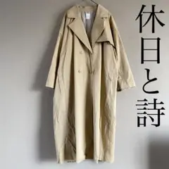 休日と詩 キュウジツトウタ トレンチコート スプリングコート ダブル ベージュ