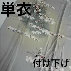着物 単衣 付け下げ 正絹 絞り 素敵な花 紋なし U-8061