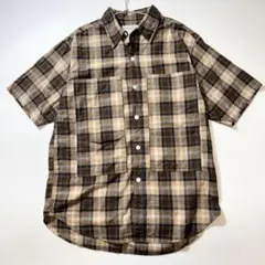美品✨ササフラス SASSAFRAS 半袖シャツ チェック Lサイズ 日本製