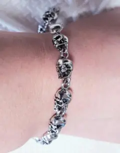 スカルブレスレット　ドクロブレスレット　メンズブレスレット　スカルアクセサリー