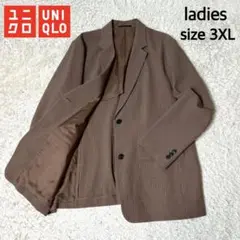【新品・未使用品】UNIQLO テーラードジャケット ブラウンチェック3XL