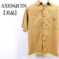 【美品】 AXESQUIN アウトドア チェック柄 高級 半袖 シャツ