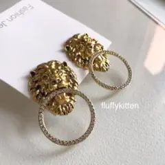 インポート♡ドアノッカーライオンピアス