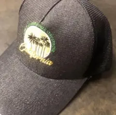 カリフォルニアパームツリー刺繍キャップ デニムブラック 未使用