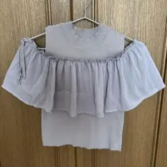 GRL 袖2Wayショルダーオープンニットブラウス[mb1573]