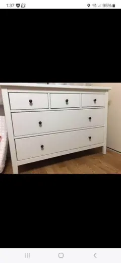 ホワイトチェスト 5段 引き出し付き