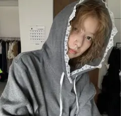 sister jane / Elodie Lace Trim Hoodie