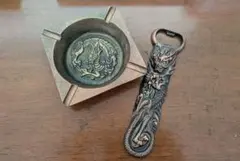 龍彫刻の灰皿とボトルオープナーセット