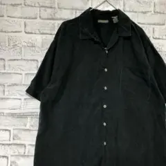 半袖シルクシャツ！アロハ　ブラックL 731