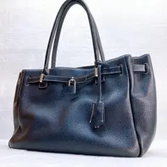 ✨綺麗✨傳濱野 ハマノ ミーティア トートバッグ ブラック 金具 ブラック 革★
