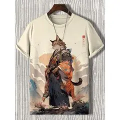 侍猫イラスト Tシャツ