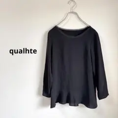 qualhte カリテ 七分袖チュニック 黒 透け感 サイズ2