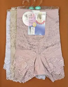 風花LLサイズレース付き1分丈ショーツ 3色セットGSIクレオス