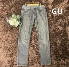 【GUジーユー】レディース　デニム　薄手　ストレート　ブラック