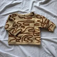 organiczoベージュとブラウンのトレーナー 62cm