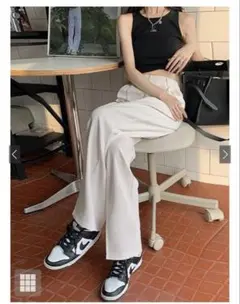 【新品未使用】センタープレスストレートパンツ