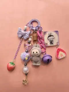 ラブブ☆ジャラジャラキーホルダー【紫】※訳あり画像2参照