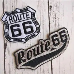 2枚set★ route66 アメリカン アイロンワッペン