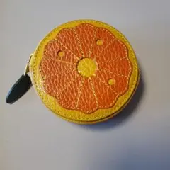 レザーコインケース オレンジイエロー