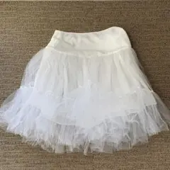 美品 フォクシー FOXEY チュチュスカート チュール プリマ 白色