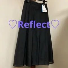 ♡reflect♡シアーボックスプリーツロングスカート ７号 ブラック