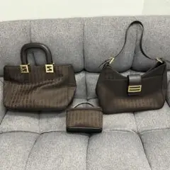 Pierre Cardin ブラウン ハンドバッグ3点セット