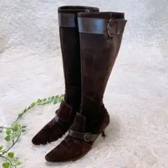 美品✨トッズ ロングブーツ ベルトデザイン スエード TOD'S