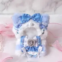 おすわり ぬい服 10cm ❤︎ ねこ 水色 青 リボン