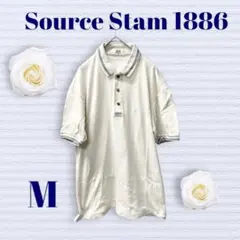 Source Stam 1886 メンズ　半袖シャツ　ホワイト　前ボタン