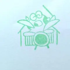 H20■カエル/ドラマー 消しゴムはんこ