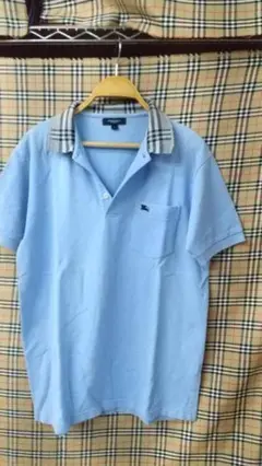 902 Burberry ライトブルー ポロシャツ S