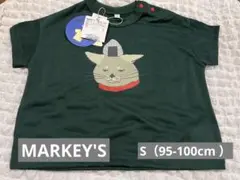 【新品】マーキーズ　猫イラスト 超吸収速乾Tシャツ S（95-100cm ）