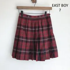 美品✨イーストボーイ EAST BOY 赤タータンチェックスカート プリーツ