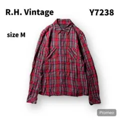 【即購入OK】R.H. Vintage　長袖シャツ　サイズM レッド
