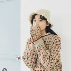 ehkasopo エヘカソポ 花柄ジャガードプルオーバー red