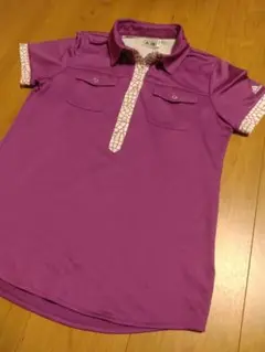 adidas アディダス 紫色 ポロシャツ レディース サイズM【訳あり】