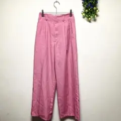 【完売品】GU ジーユー【M】カラースラックスパンツ ピンク 春夏 女っぽ 美脚