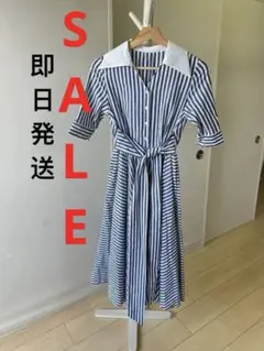 JENNE エアリーサマーコットンワンピース　ブルー　S