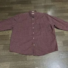 NATURAL ISSUE バーガンディ チェック柄 長袖シャツ XL