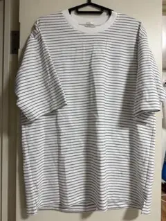 GU ストライプ Tシャツ ホワイト/ブラック