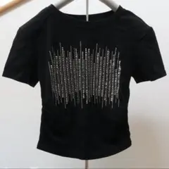 SHEIN 夏用ラインストーン ラウンドネック 半袖 カジュアルTシャツ