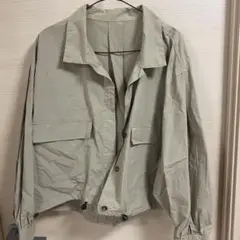 ベージュ カジュアルショートジャケット