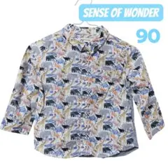 sense of wonder 長袖 シャツ 動物柄 アニマル 90サイズ 美品