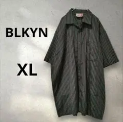 BLKYN ビッグシャツ 半袖 XL ブラック・レッドストライプ クール