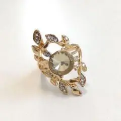 新品 ジルコニア クリスタル ゴールド リング レディース シャンパンゴールド