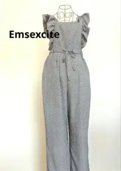 ems excite エムズエキサイト チェックフリル サロペット Ｆ